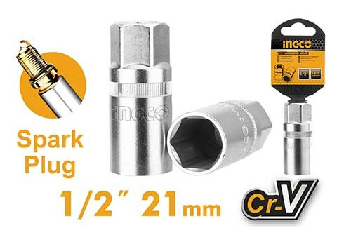 Головка для свечей зажигания 6 гр, 21 мм, 1/2", INGCO HSPS12211 INDUSTRIAL