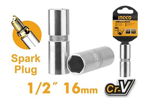 Головка для свечей зажигания 6 гр, 16 мм, 1/2", INGCO HSPS12161 INDUSTRIAL